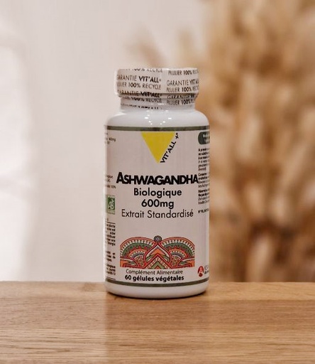 [ASHWABIO] ASHWAGANDHA BIO  600mg Extrait Standardisé VIT'ALL PLUS